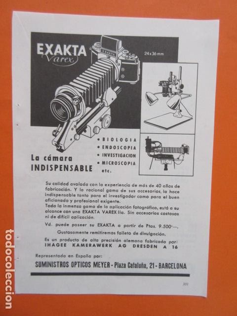 C&aacute;mara de fotos: PUBLICIDAD 1962 - EXACTA - Foto 1