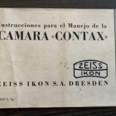 Cámara de fotos: MANUAL DE INSTRUCCIONES PARA EL MANEJO DE LA CÁMARA DE FOTOS CONTAX ZEISS IKON 1933. Lote 220672278