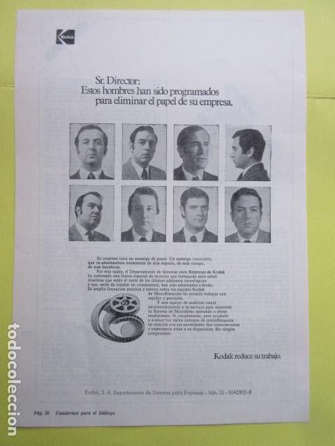 C&aacute;mara de fotos: PUBLICIDAD 1973 - KODAK - Foto 1