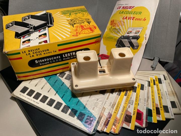 Fotokamera: Visor estereosc&oacute;pico ST&Eacute;R&Eacute;OSCOPE LESTRADE SIMPLEX, caja original + 10 cartones diapositivas. 1961