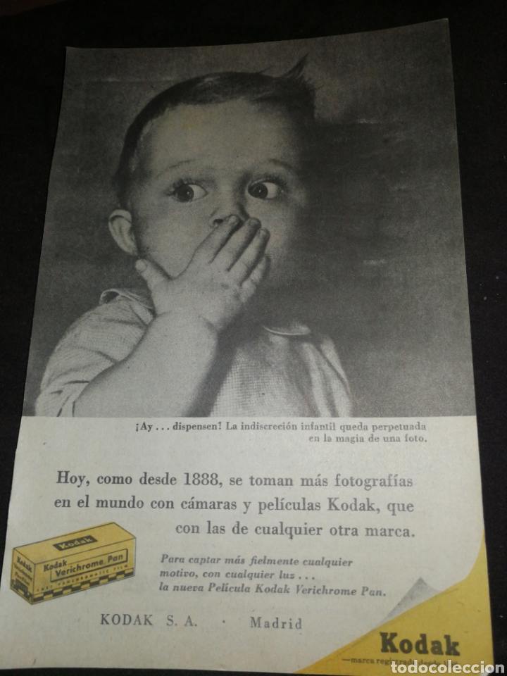 Fotokamera: KODAK, A&Ntilde;O 1957, ANTIGUA PUBLICIDAD