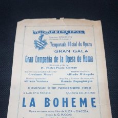 Cámara de fotos: HOJA PROMOCIONAL TEATRO PRINCIPAL DE VALENCIA 1956 LA BOHEME A828. Lote 295351428
