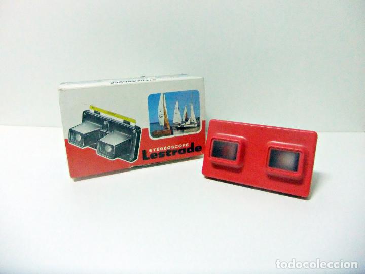 Fotokamera: VISOR ESTERE&Oacute;SCOP&Igrave;CO STEREOSCOPE LESTRADE SIMPLEX ROUGE VIEWER 3D DIAPOSITIVAS ROJO FRANCE EN CAJA
