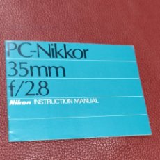 Cámara de fotos: PC NIKKOR 35 MM F/2.8 NIKON MANUAL INSTRUCCIONES / INGLÉS