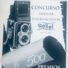 Cámara de fotos: PUBLICIDAD EN PRENSA, CÁMARAS DE FOTOS ROLLEIFLEX. REVISTA ORIGINAL 1954. 15 X 17 CM. BUEN ESTADO.. Lote 355463770