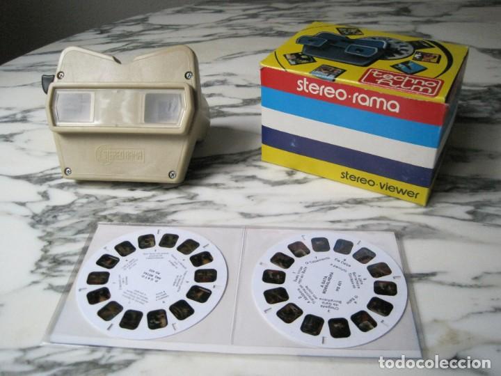 Fotocamere: VISOR ESTEREOSC&Oacute;PICO - TECHNO FILM - STEREO RAMA - ITALIA - TIPO VIEW MASTER - CON 2 DISCOS