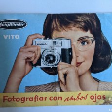 Cámara de fotos: VOIGTLÄNDER VITO FOLLETO TRÍPTICO PUBLICITARIO DECADA 1950 IMPRESO EN ALEMANIA EN CASTELLANO