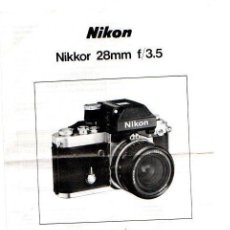 Fotocamere: MANUAL DE INSTRUCCIONES NIKON NIKKOR 28 MM F/3.5 EN INGLES