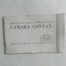 Cámara de fotos: INSTRUCCIONES PARA EL MANEJO DE LA CÁMARA CONTEX. ZEISS IKON. 1933