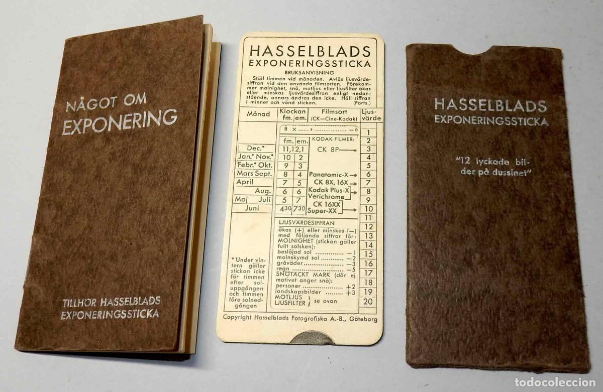 C&aacute;mara de fotos: Tabla de exposici&oacute;n HASSELBLADS de 1948 - Foto 1