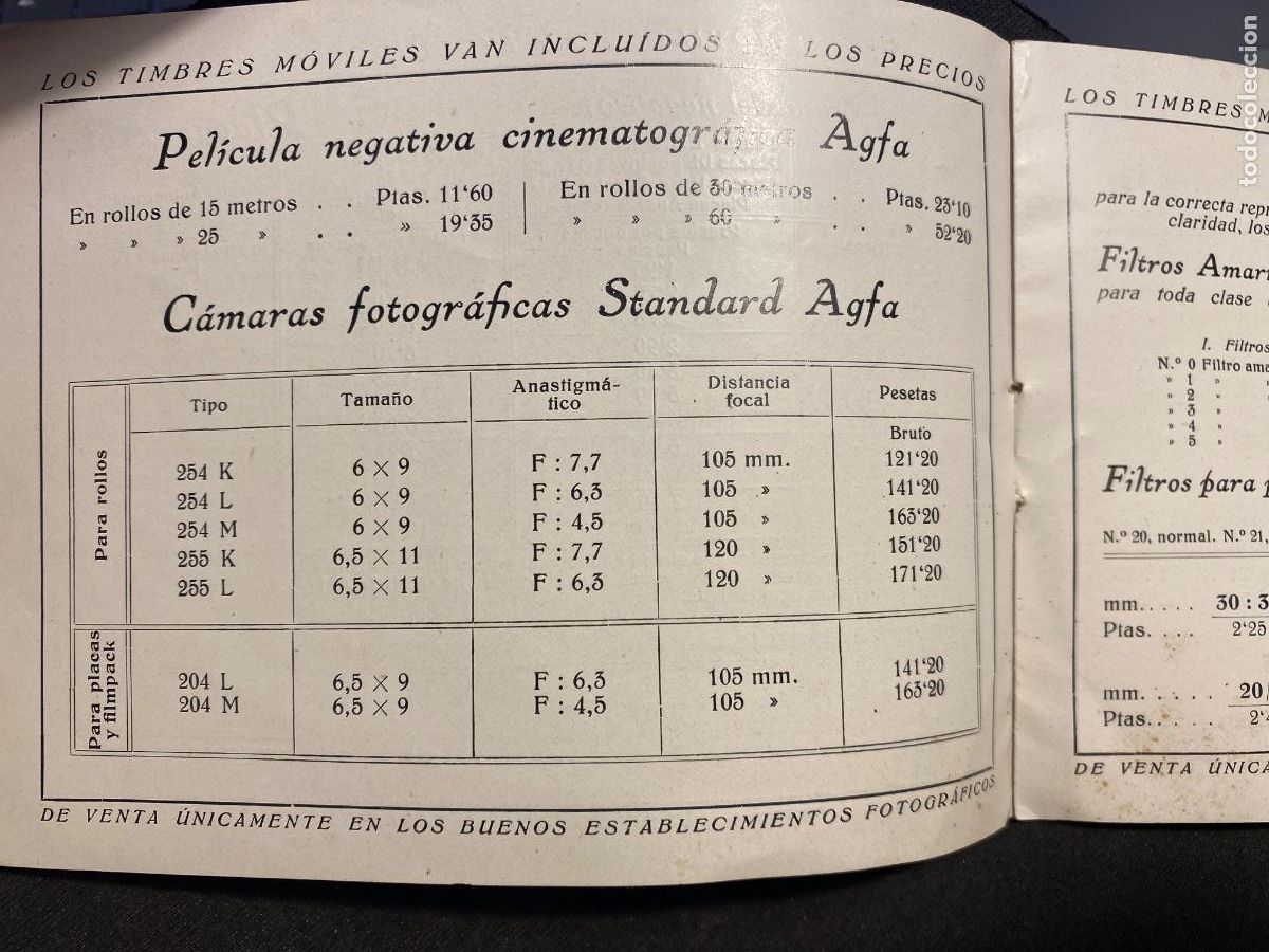 C&aacute;mara de fotos: CATALOGO TARIFA PRECIOS AGFA . 1 de marzo 1929 - Foto 3