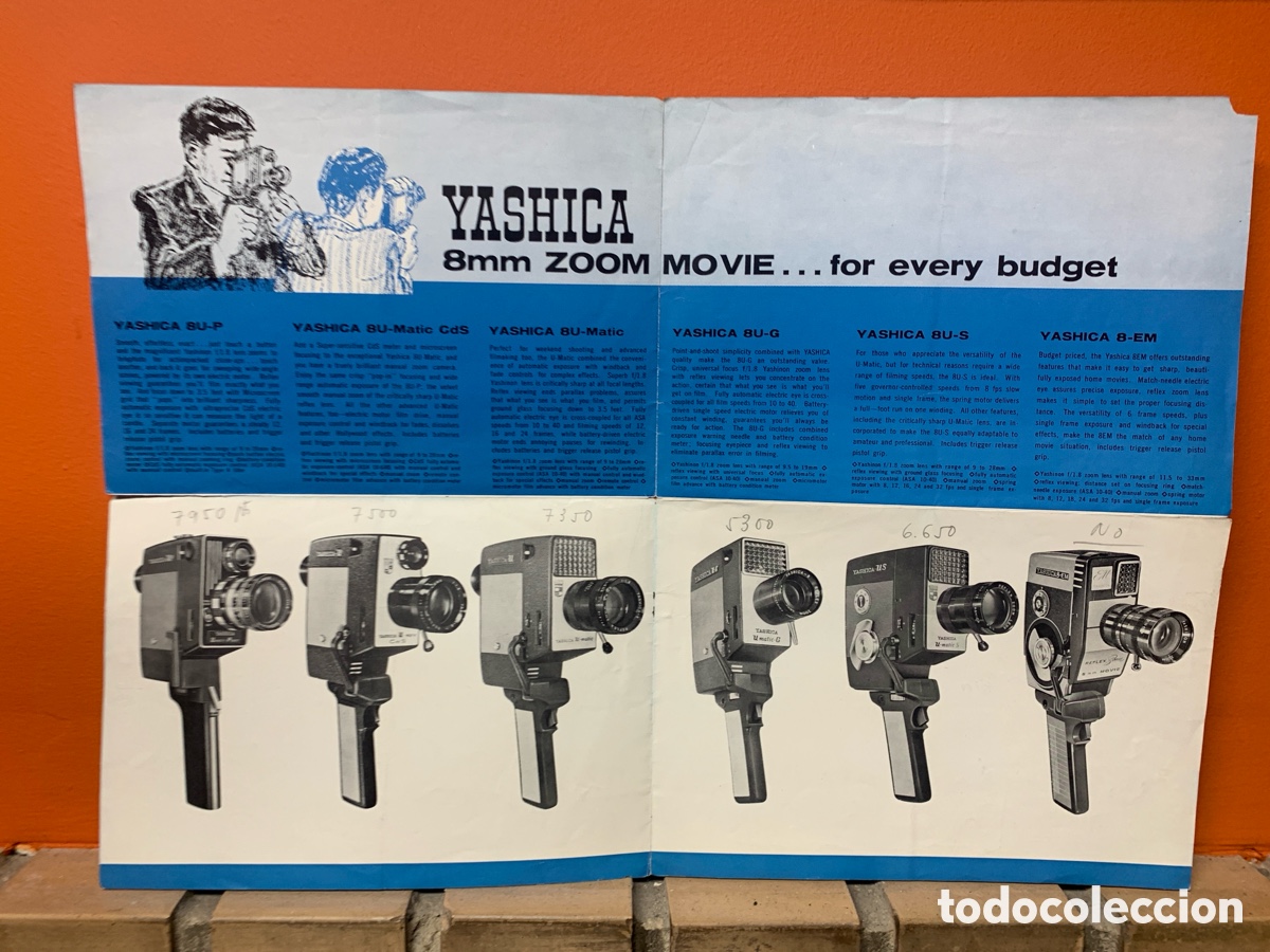 C&aacute;mara de fotos: Folleto Publicitario YASHICA 8 mm Movie Cameras