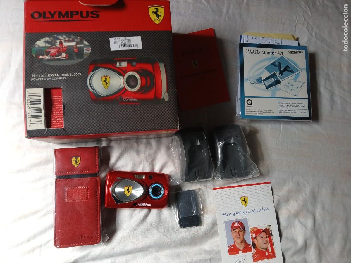 C&aacute;mara de fotos: Antigua c&aacute;mara fotogr&aacute;fica olympus Ferrari digital modelo 2003 edici&oacute;n limitada numerada caja comple