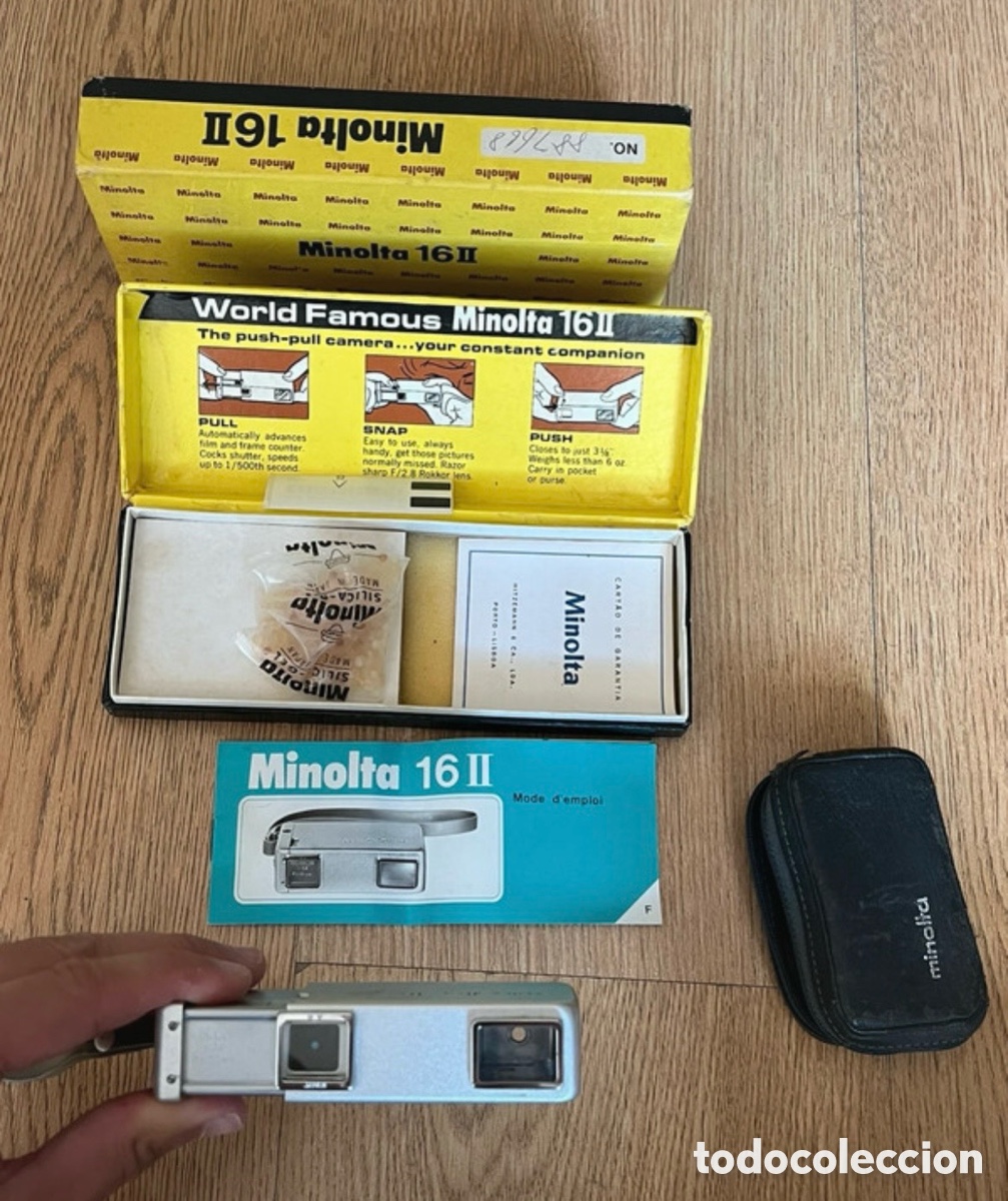 C&aacute;mara de fotos: C&acirc;mera Minolta 16 II Vintage na caixa original