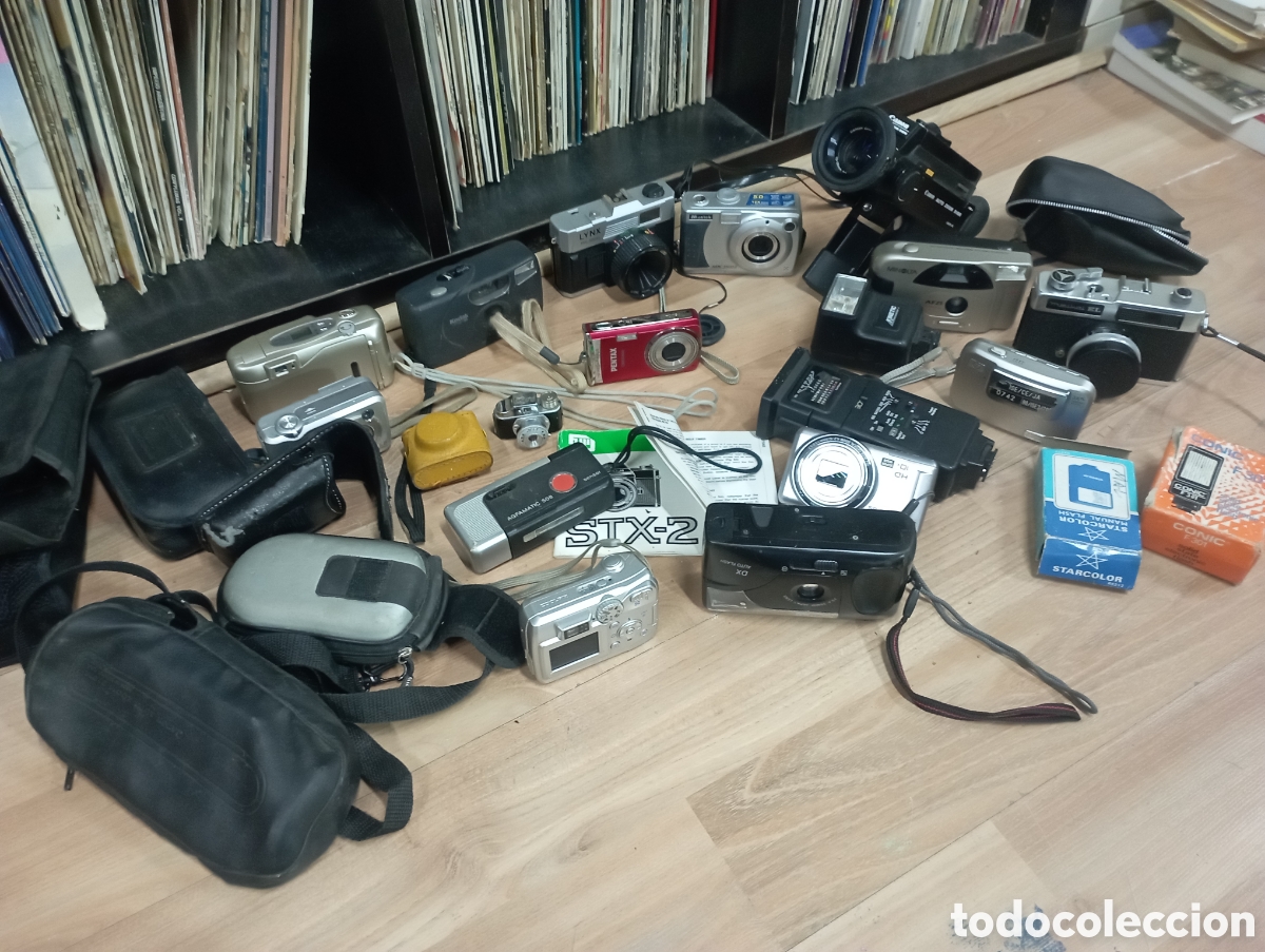 C&aacute;mara de fotos: lote de c&aacute;maras de fotos digitales,anal&oacute;gicas flash,fundas