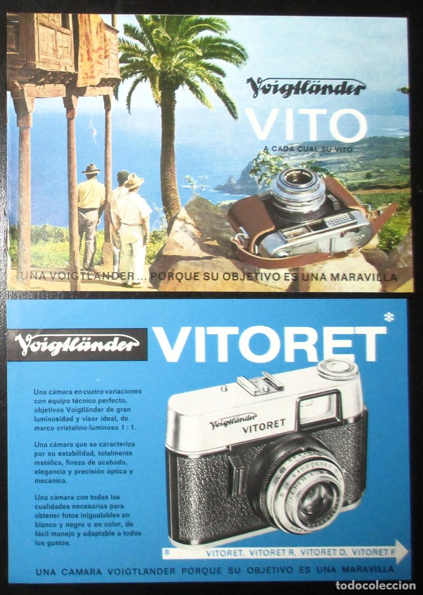 C&aacute;mara de fotos: CAT&Aacute;LOGO Y HOJA PUBLICITARIA DE C&Aacute;MARAS Y OBJETIVOS VOIGTLANDER VITO Y VITORET DE LOS A&Ntilde;OS 60.