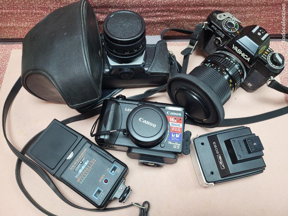 C&acirc;maras de fotos: LOTE CAMARAS FOTOGRAFICAS PRACTIKA CANON YASHICA FOTOS