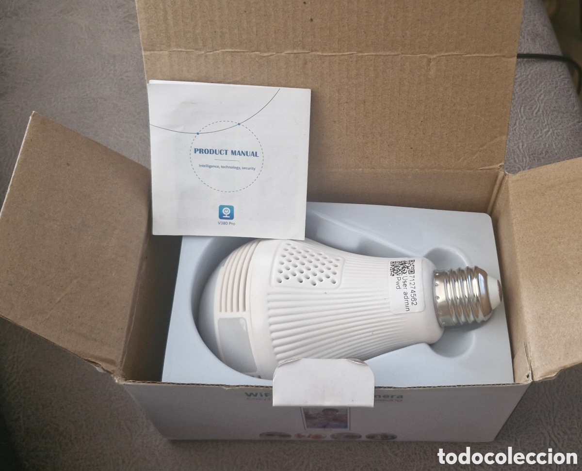 C&aacute;mara de fotos: C&aacute;mara de seguridad Wi-Fi con forma de bombilla para interiores. Instalaci&oacute;n sencilla