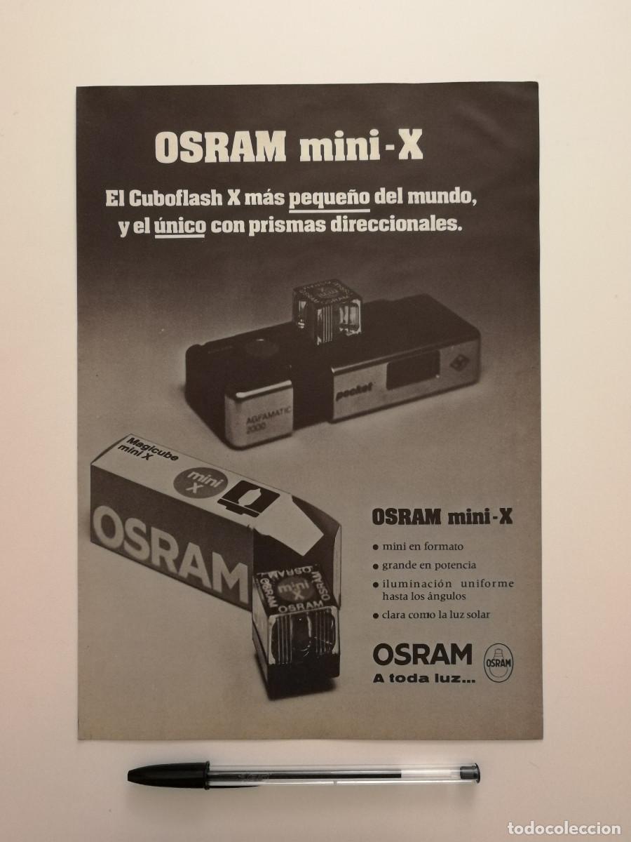 C&aacute;mara de fotos: ANTIGUO ANUNCIO ACARTONADO - OSRAM MINI X CUBOFLASH FLASH CAMARA FOTOGRAFICA DDR - PUBLICIDAD LAMINA