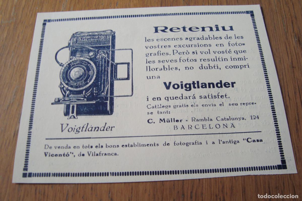 C&aacute;mara de fotos: ANTIGUA PUBLICIDAD CAMARA VOIGTLANDER. CASA VICENTO DE VILAFRANCA BARCELONA 1932