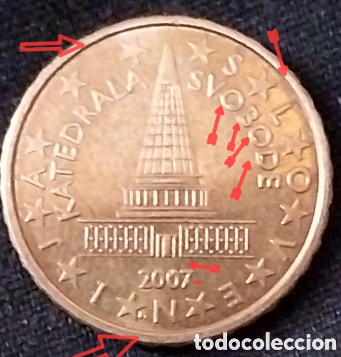 Fotocamere: 10 C&eacute;ntimos de Euro de Eslovenia 2007 (MBC) &ndash; Error