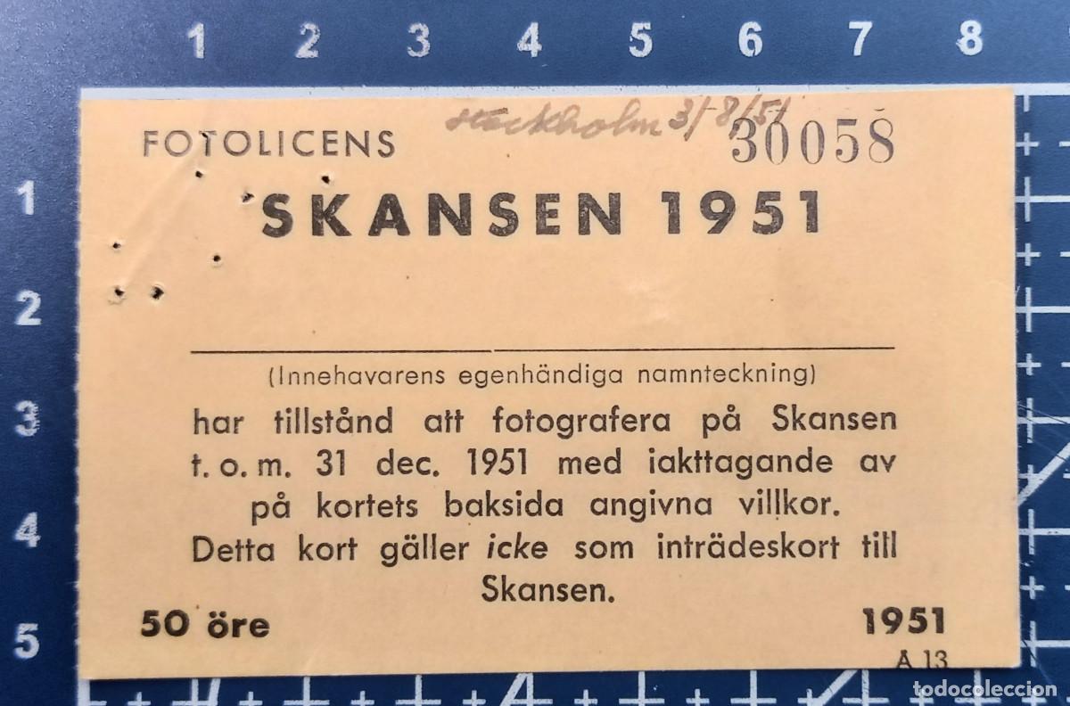 C&aacute;mara de fotos: LICENCIA O PERMISO PARA FOTOGRAFIAR SKANSEN EN 1951 - ESTOCOLMO