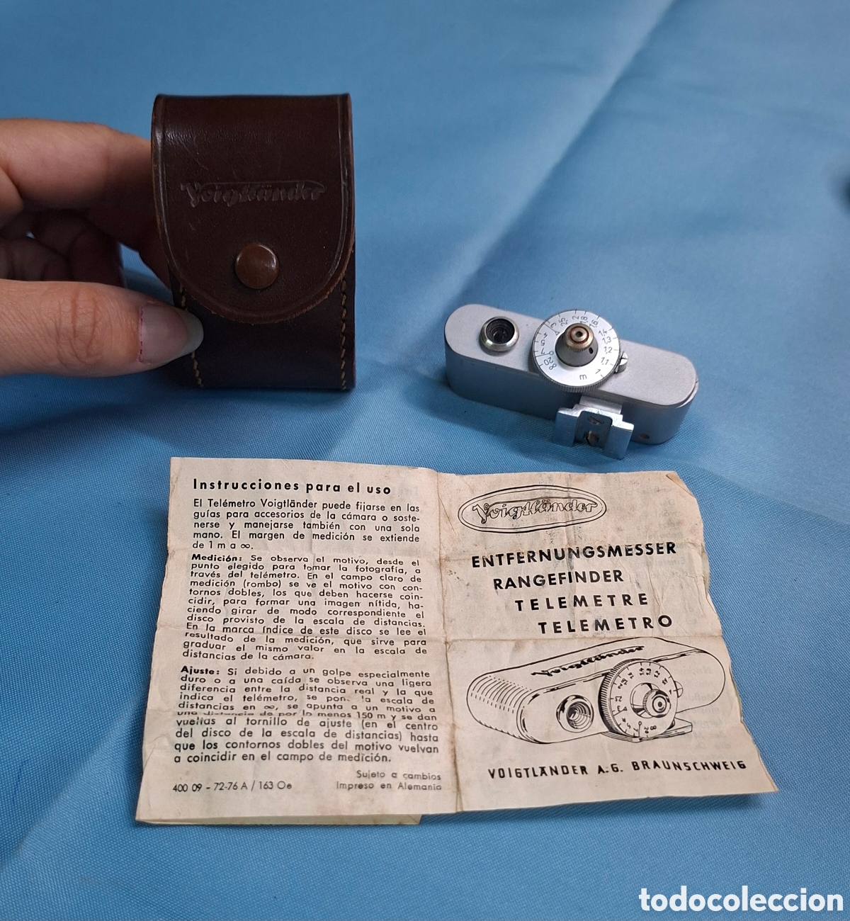 C&aacute;mara de fotos: Tel&eacute;metro Vintage Voigtl&auml;nder (1940-1960) con Funda y Manual Original