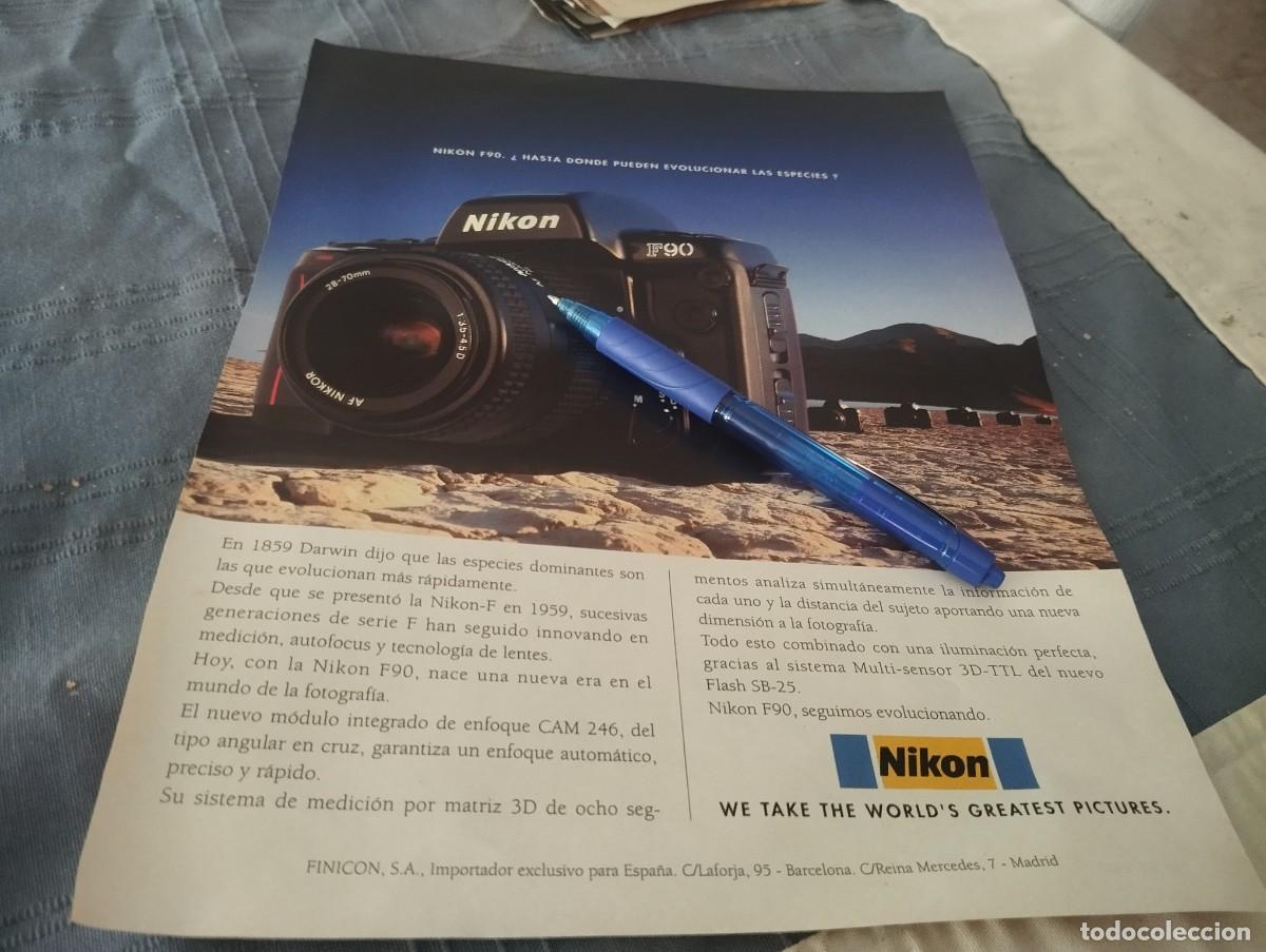 C&aacute;mara de fotos: SHEAFNIKON F90 CAMARA FOTOGR&Aacute;FICA ANUNCIO PUBLICIDAD REVISTA 1992 BONITO PARA ENMARCAR