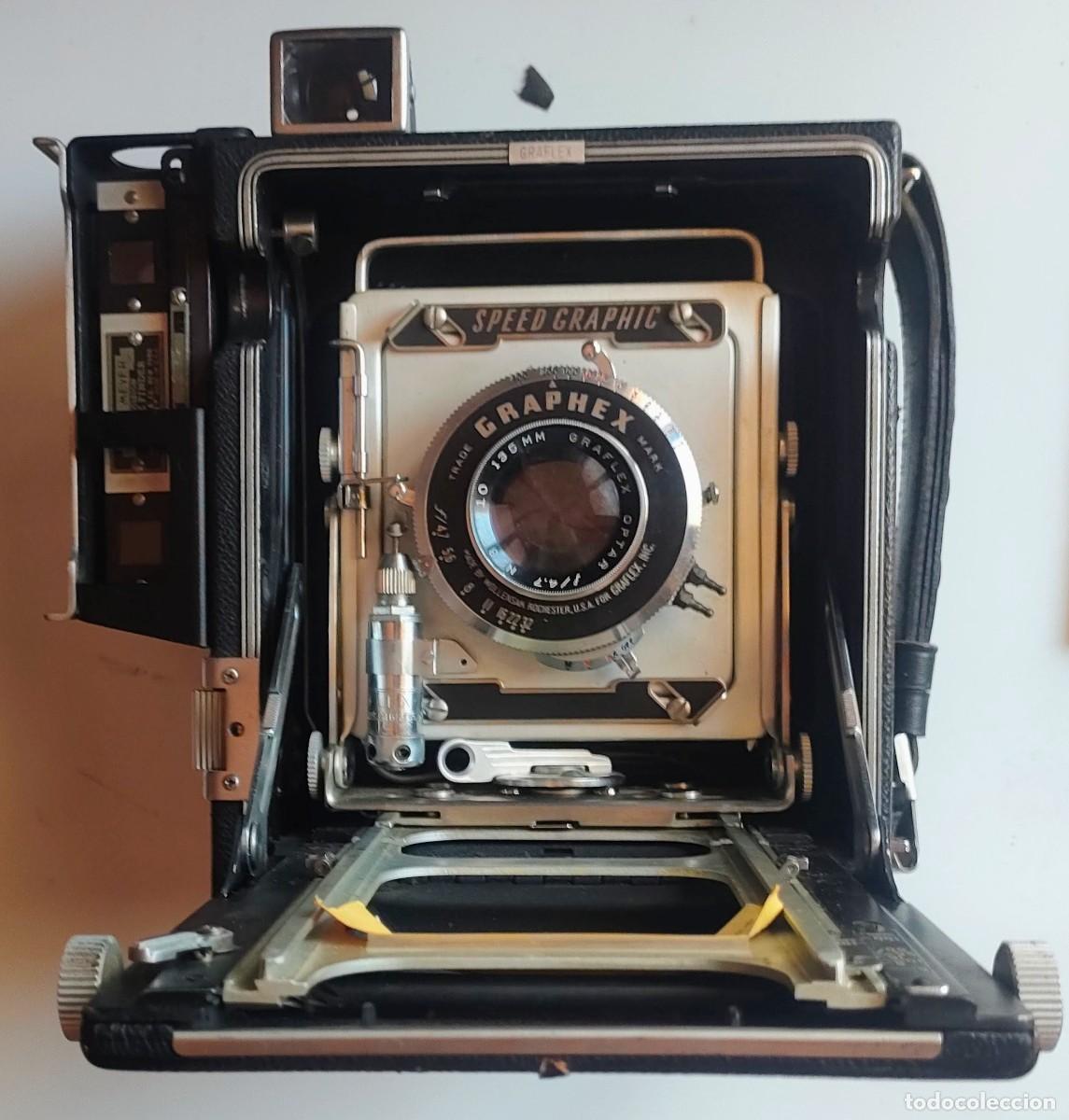 C&aacute;mara de fotos: CAMARA GRAFLEX SPEED GRAPHIC MODELO PACEMAKER CON SU ESTUCHE METALICO ORIGINAL