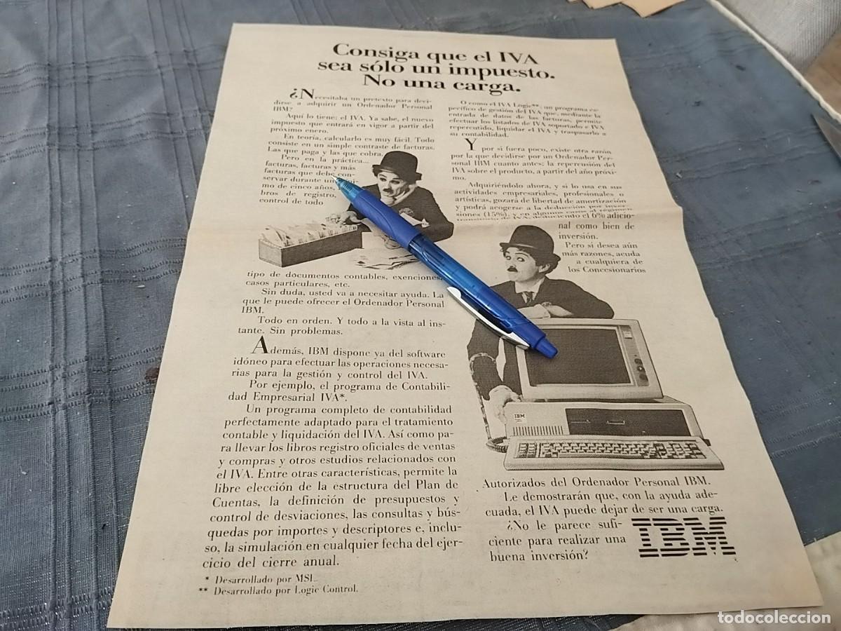 Photo camera: IBM ORDENADOR ANUNCIO PUBLICIDAD PERI&Oacute;DICO 1985 BONITO PARA ENMARCAR
