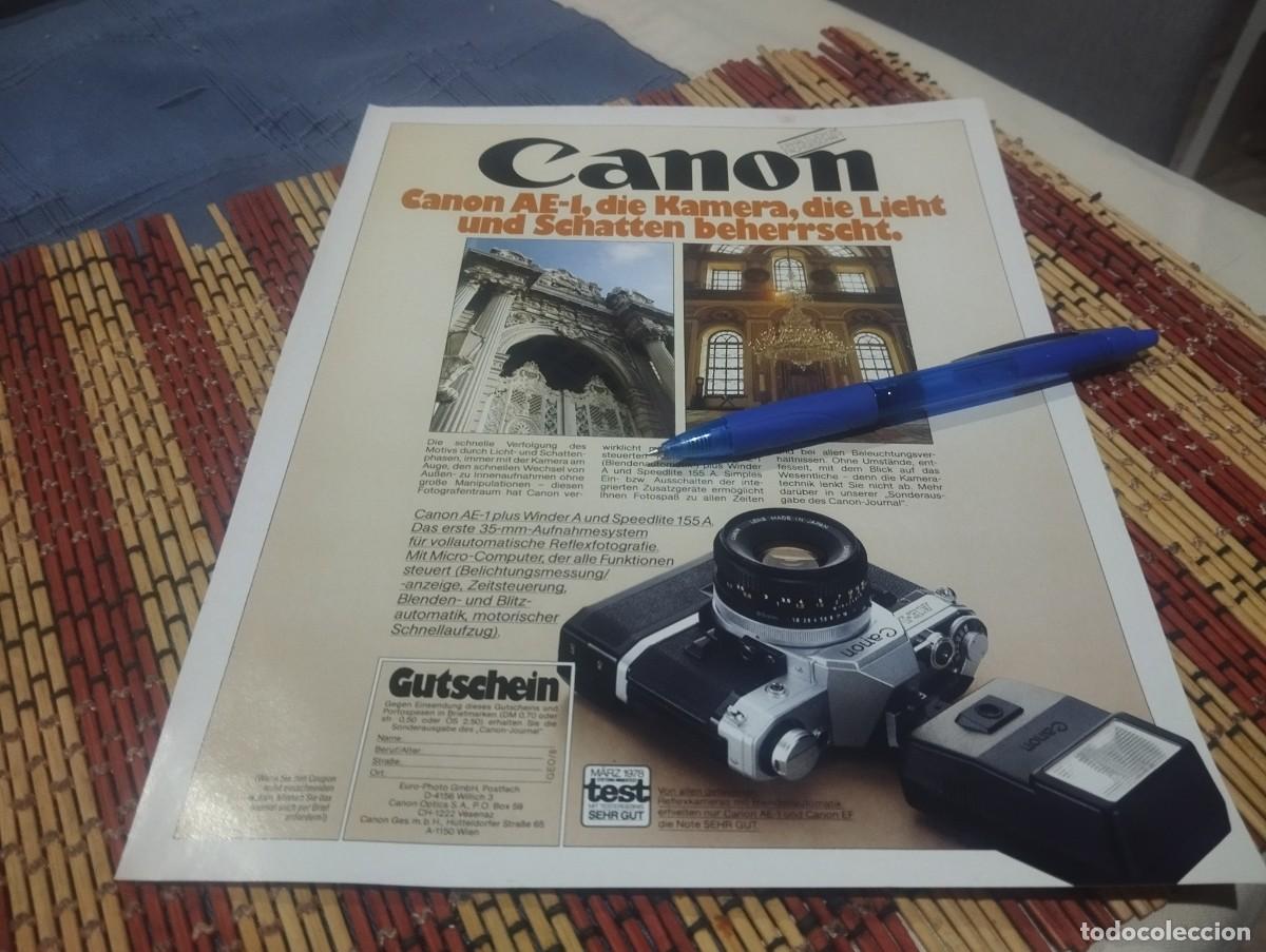 C&aacute;mara de fotos: CANON CAMARA DE FOTOS CLIPPING HOJA ANUNCIO PUBLICIDAD REVISTA ALEMANA 1978 BONITO PARA ENMARCAR
