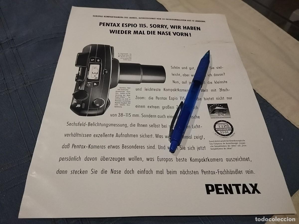 C&aacute;mara de fotos: PENTAX ESPIO 115 CAMARA DE FOTOS CLIPPING HOJA ANUNCIO PUBLICIDAD REVISTA ALEMANA 1994