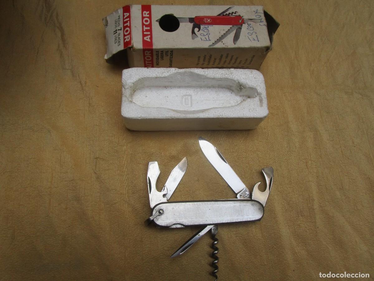 C&aacute;mara de fotos: NAVAJA BOLSILLO &rdquo; AITOR INOX &rdquo; 6 UTILES- ACERO , HOJA MAYOR 6CM 100GR. SIN USO PREVIO, CAJA DE OTRA.
