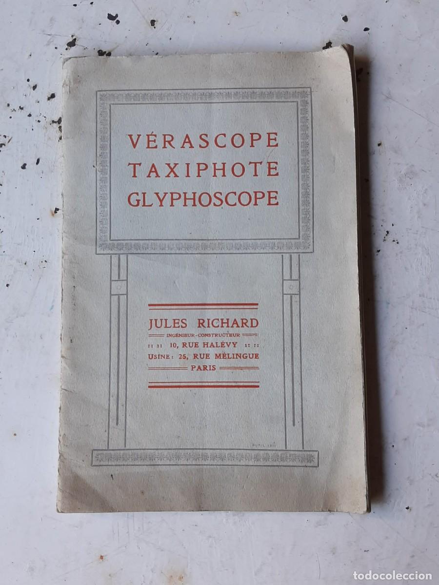 Fotokamera: Antiguo cat&aacute;logo de Verascope Taxiphote y Glyphoscope por Jules Richard 1911