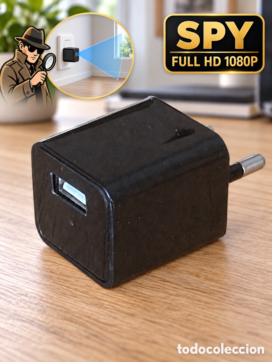 Fotokamera: C&aacute;mara esp&iacute;a oculta en cargador USB con ranura microSD