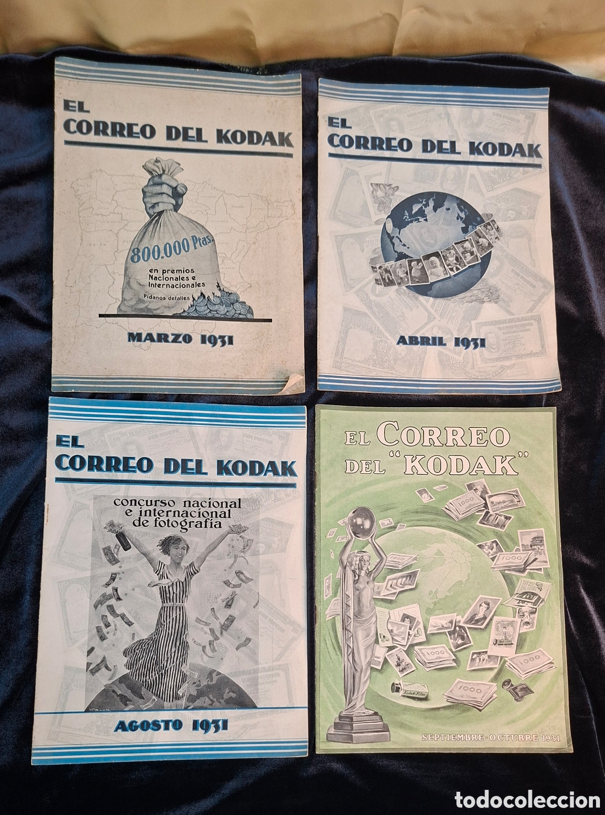 C&aacute;mara de fotos: Lote de 4 revistas antiguas &ldquo;El Correo del Kodak&rdquo;, a&ntilde;o 1951.
