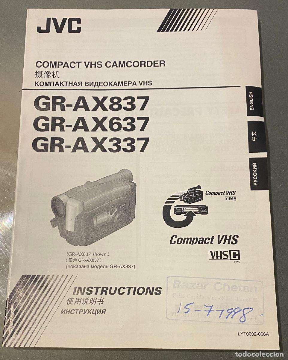 Photo camera: Manual de instrucciones de v&iacute;deo c&aacute;maras JVC. En idiomas ingl&eacute;s, japon&eacute;s y ruso. 128 p&aacute;ginas.