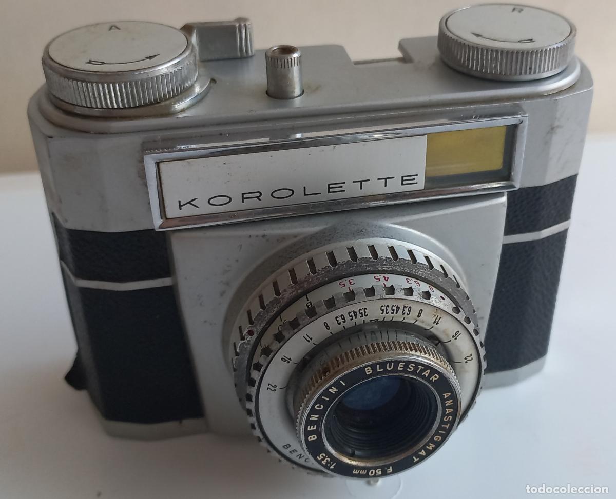 C&aacute;mara de fotos: C&aacute;mara fotogr&aacute;fica Vintage Bencini Korolette (1963). Bencini Bluestar Anastigmat f/3.5 de 50 mm.