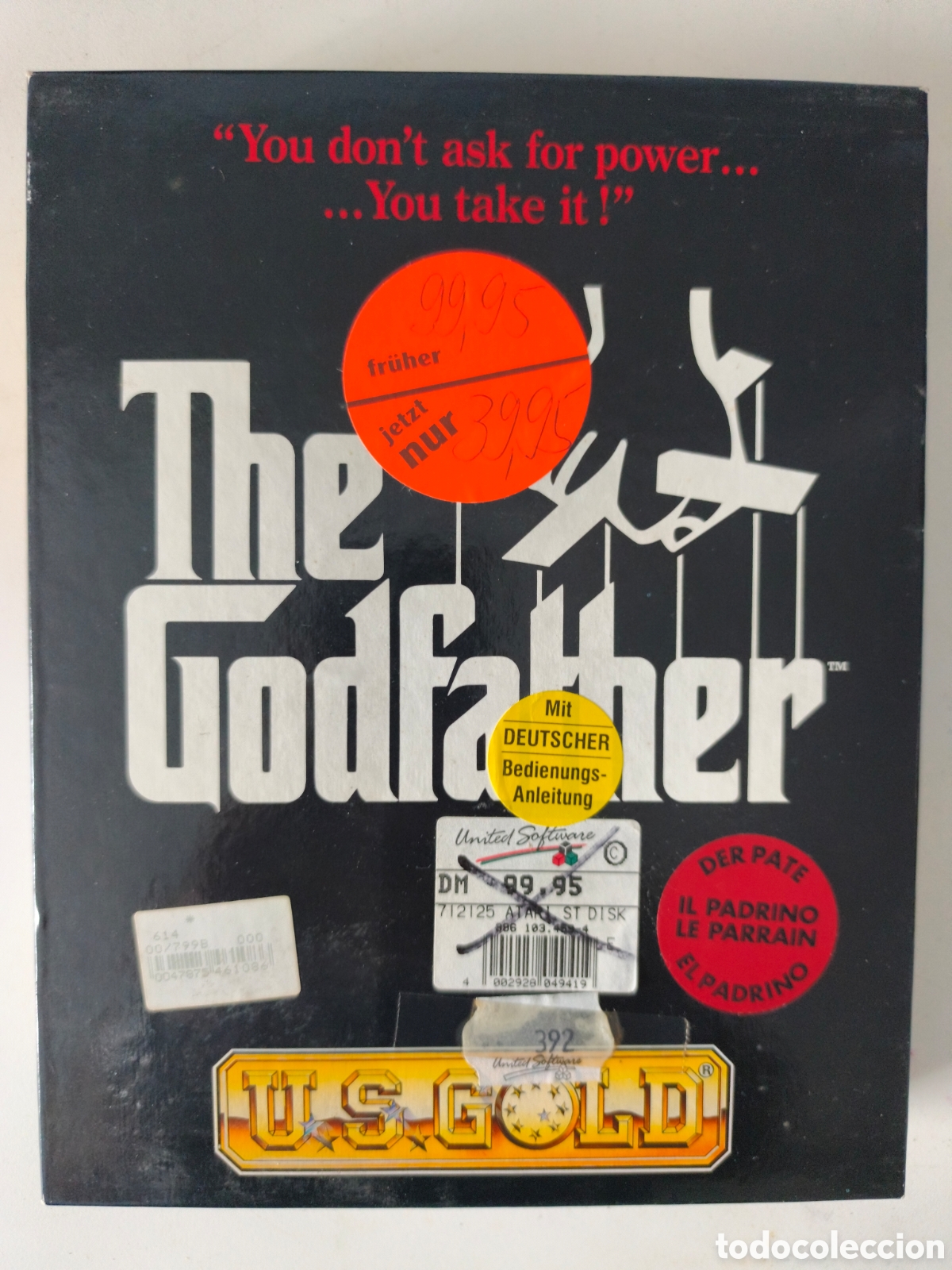 C&aacute;mara de fotos: ATARI ST - THE GODFATHER EL PADRINO, U.S. GOLD, 6 DISQUETES, CODE WHEEL COMPLETO
