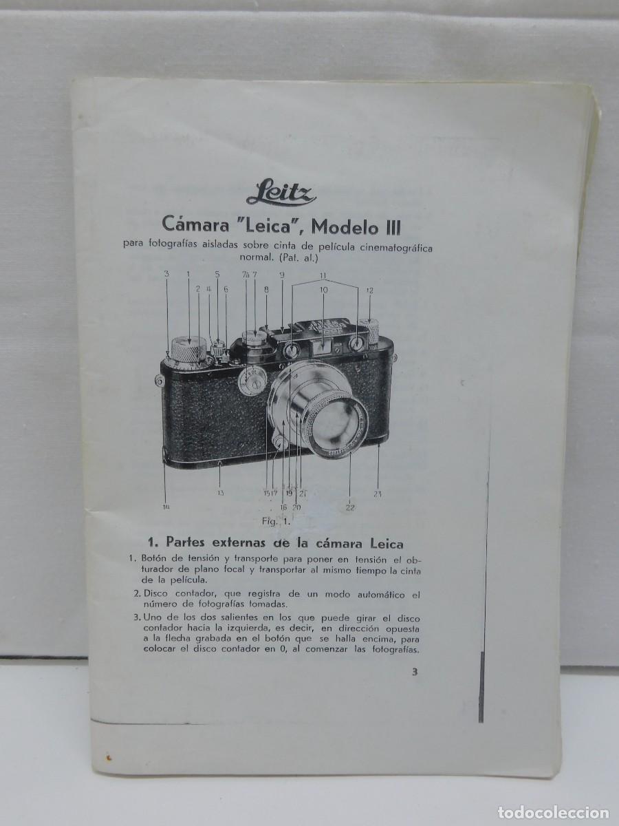 C&aacute;mara de fotos: MANUAL DE INSTRUCCIONES C&Aacute;MARA LEICA MODELO III - LEICA ERNST LEITZ WETZLAR