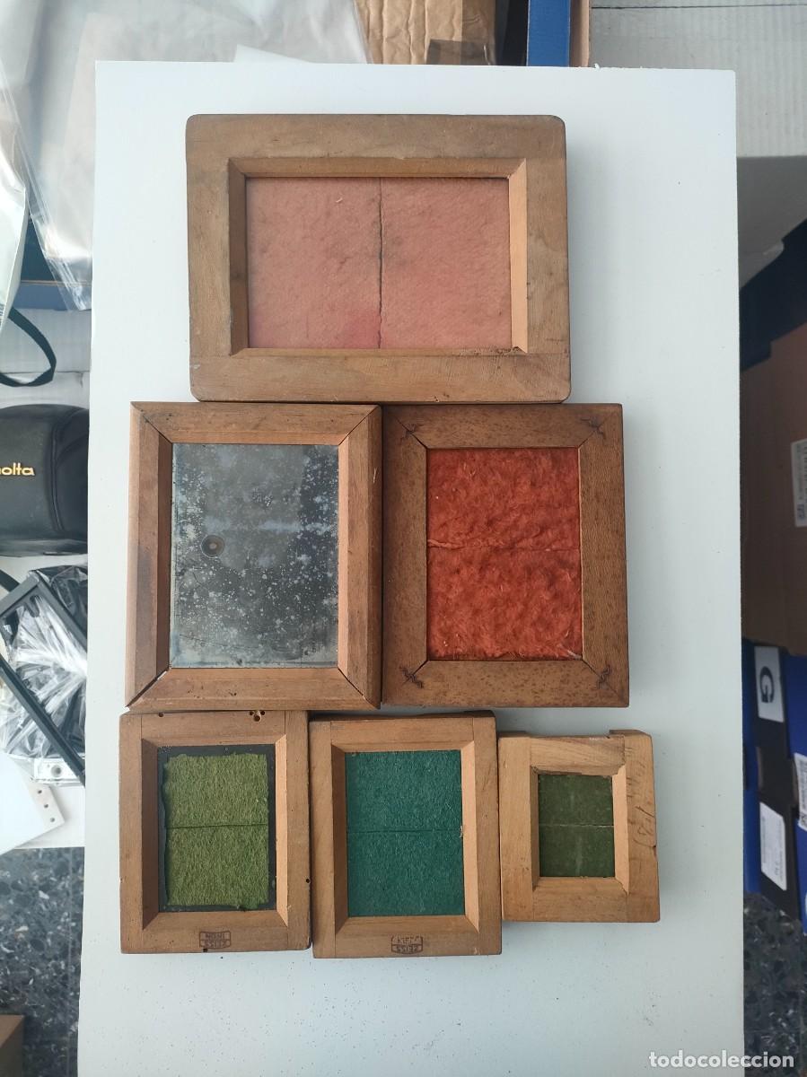 C&aacute;mara de fotos: LOTE DE 6 ANTIGUAS PRENSAS DE REVELADO DE MADERA DIFERENTES FORMATOS