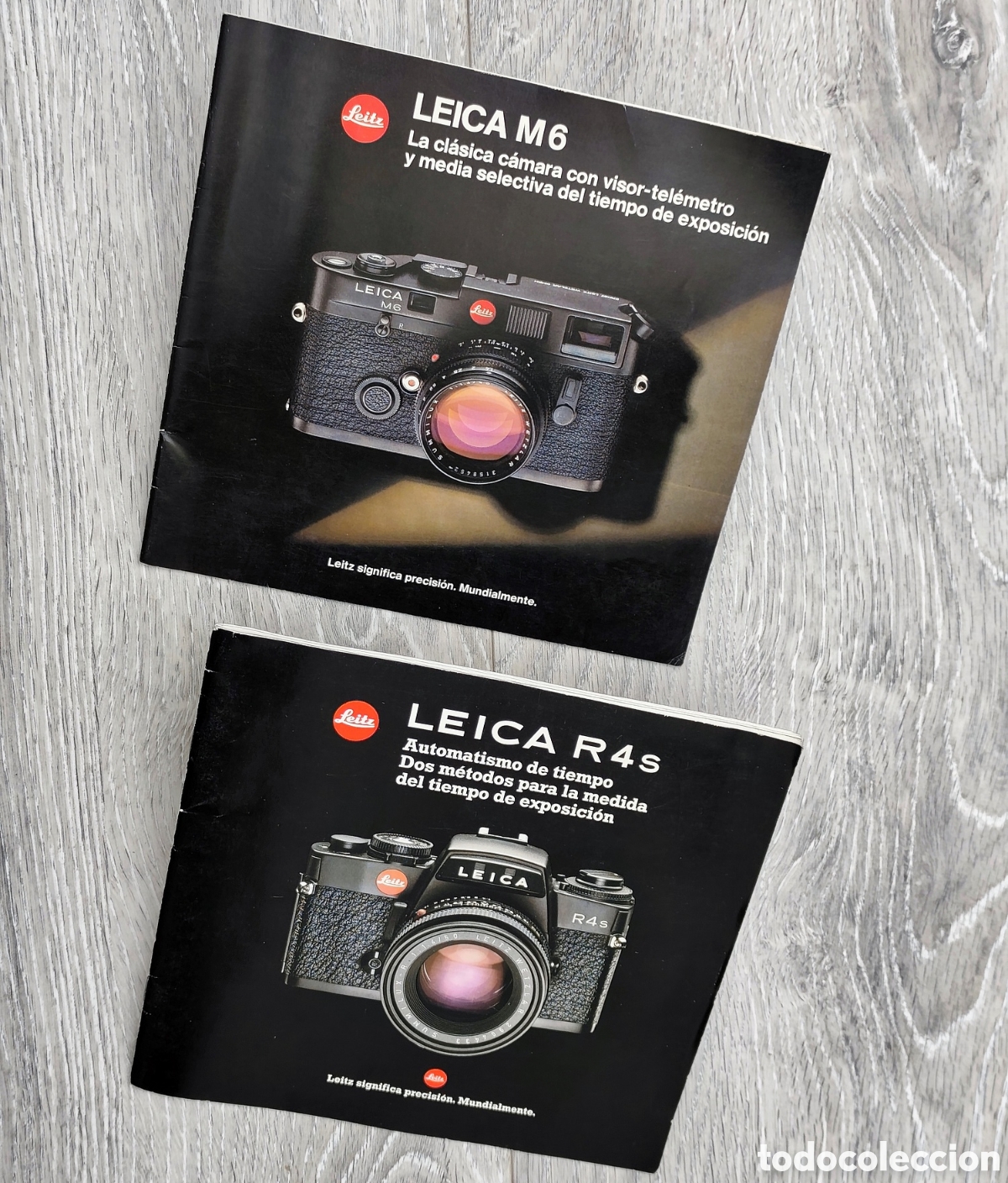 C&acirc;maras de fotos: Cat&aacute;logo Folleto Publicitario Leica M6 y Leica R4s - Leitz Wetzlar W-Germany 1984 en Espa&ntilde;ol