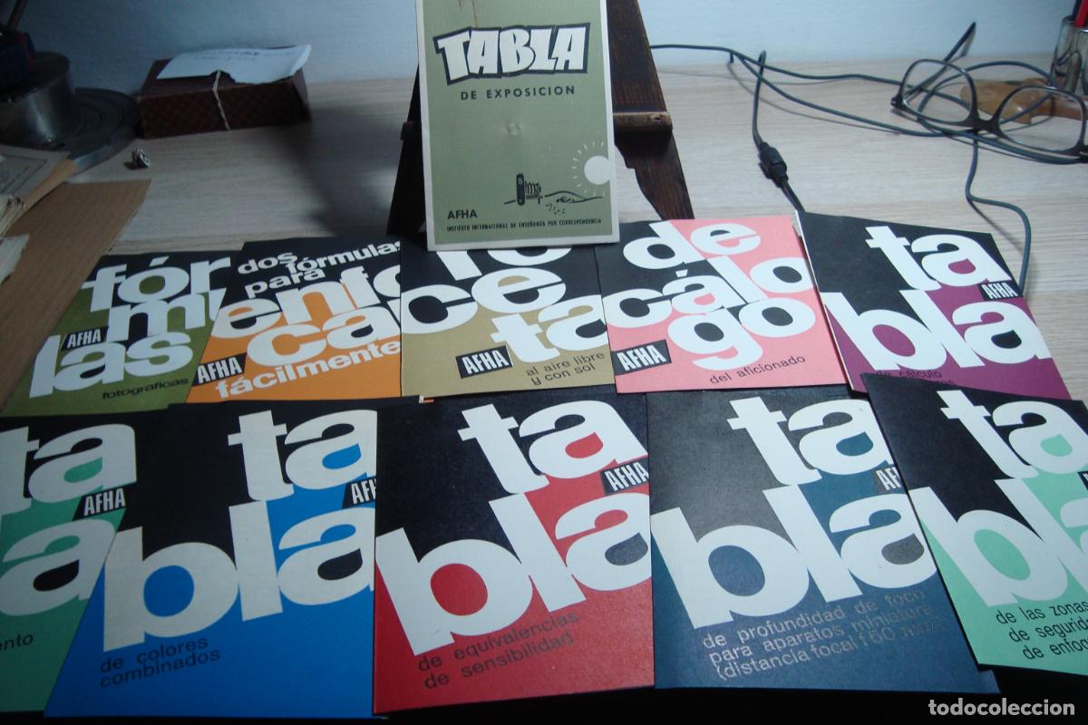 C&acirc;maras de fotos: ANTIGUO CONJUNTO TABLAS TECNICAS PAPEL FOTOGRAFICO AFHA BARCELONA 1965.