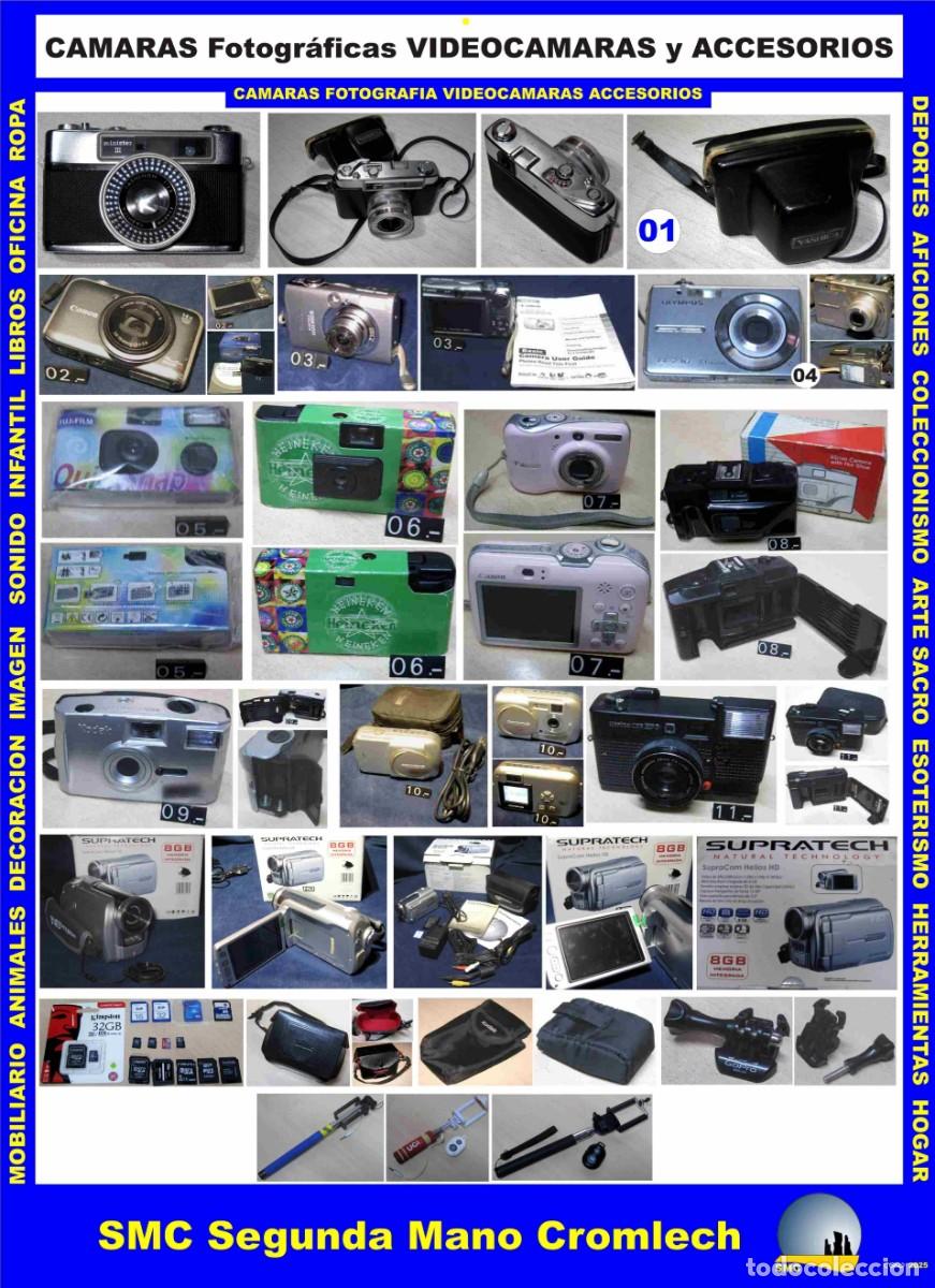 Photo camera: 11 CAMARAS FOTOGRAFICAS Anal&oacute;gicas y Digitales, 1 VIDEOCAMARA y 26 ACCESORIOS A&ntilde;os 60-2019
