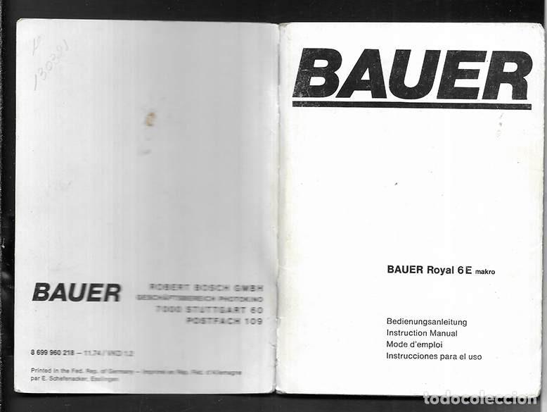 C&aacute;mara de fotos: BAUER Royal 6E makro. manual de empleo. 8 699 960 218