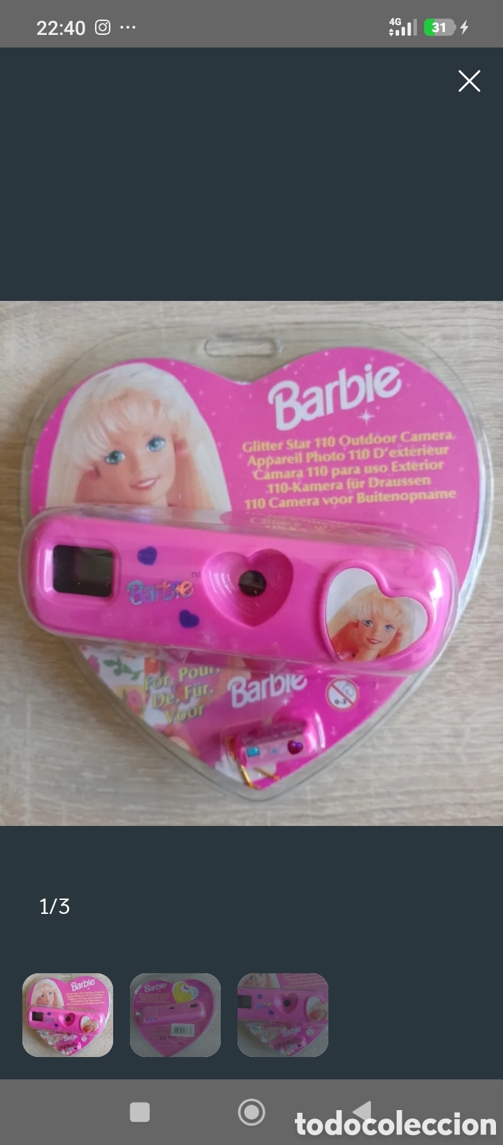 C&aacute;mara de fotos: Barbie c&aacute;mara de fotos a&ntilde;os 90