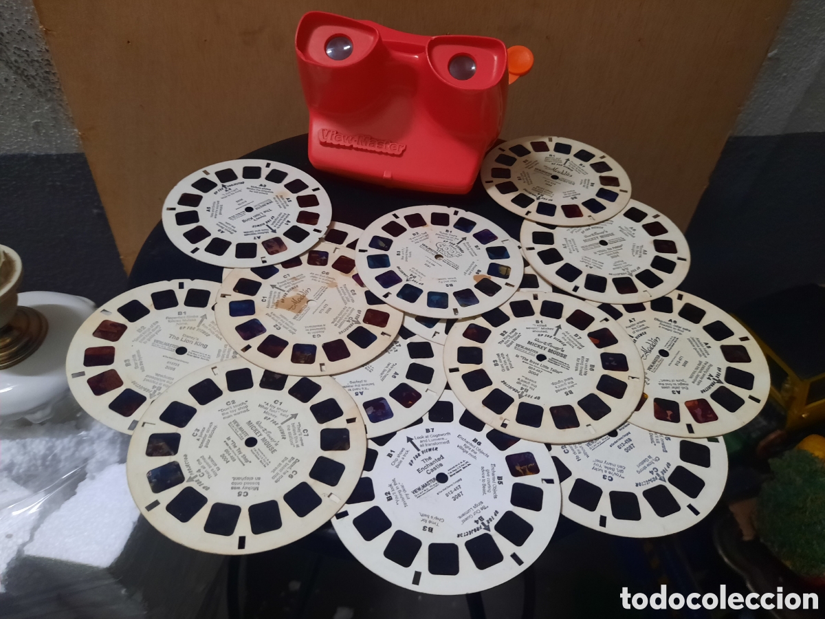 C&aacute;mara de fotos: VISOR ESTEREOSCOPICO 3D VIEW-MASTER color rojo y Pel&iacute;culas.