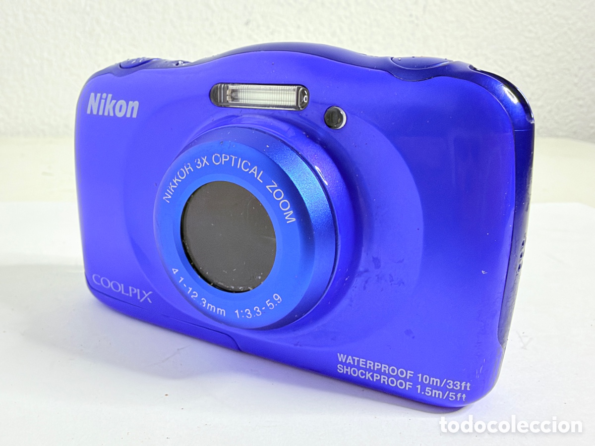 C&aacute;mara de fotos: Nikon Coolpix S33 Compact Digital Camera Waterproof 10m Blue Untested - Foto 5