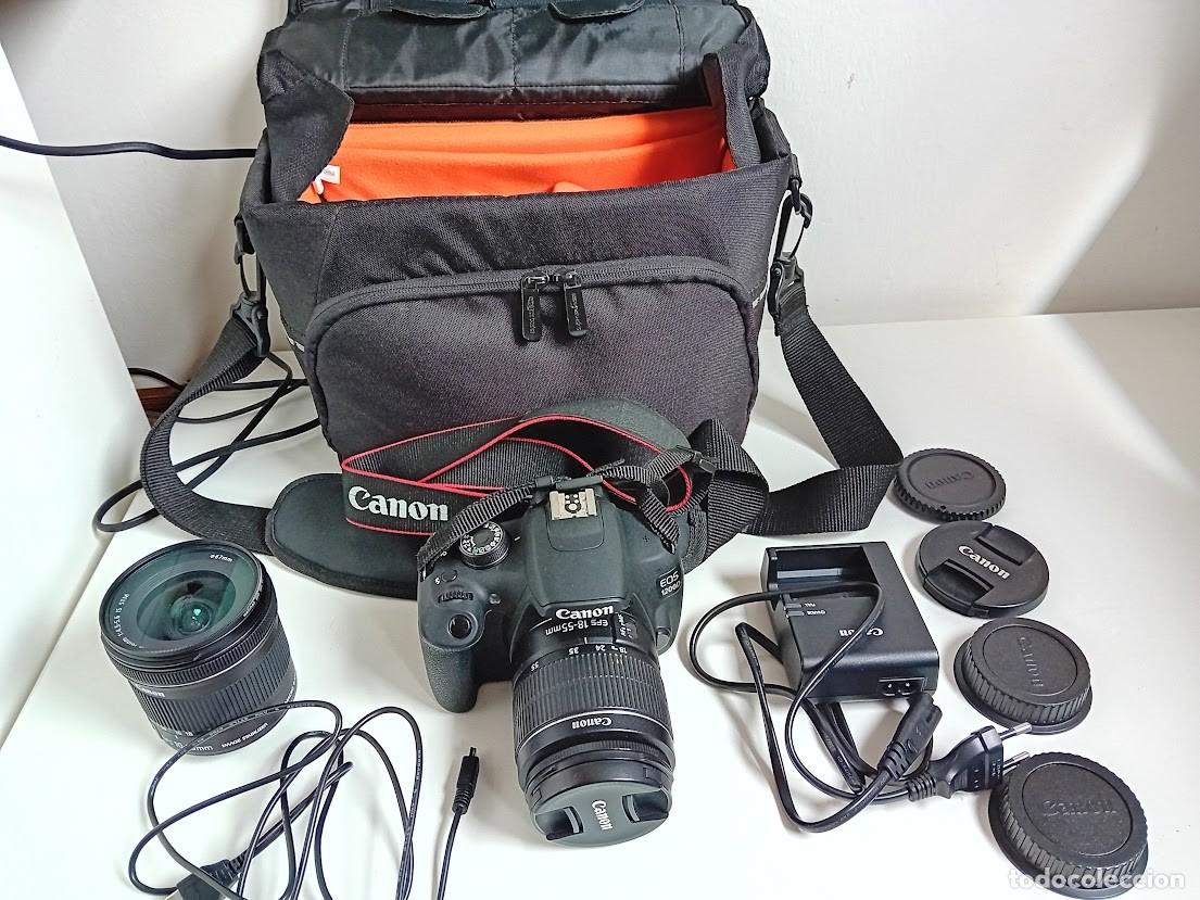 Fotokamera: Equipo completo Canon EOS 1200D -2 objetivos-tapas-bolsa original-cargador-tapas