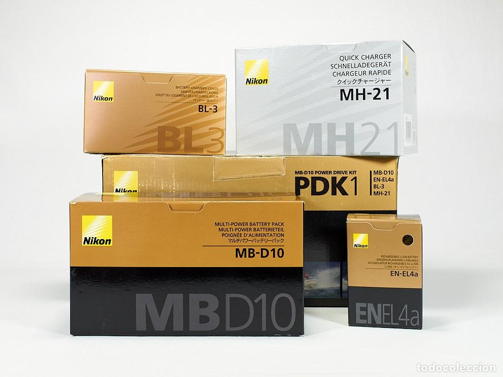 C&aacute;mara de fotos: Nikon PDK1 Power Drive Kit Completo. Grip MB-D10, Cargador MH-21, BL-3, Bater&iacute;a EN-EL4a. En su caja